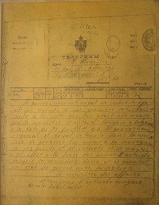 The Austro-Hungarian government's declaration of war in a telegram sent to the government of Serbia on 28 July 1914, signed by Imperial Foreign Minister Count Leopold Berchtold (wikipedia)