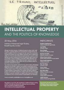 Upcoming Event: Intellectual Property and the Politics of Knowledge